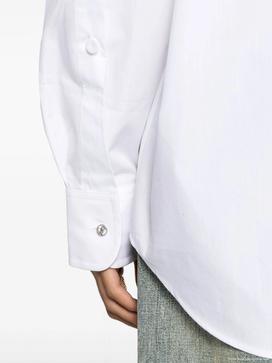 Affordable cotton Women McCartney shirt detailed Stella broderie-anglaise 0805